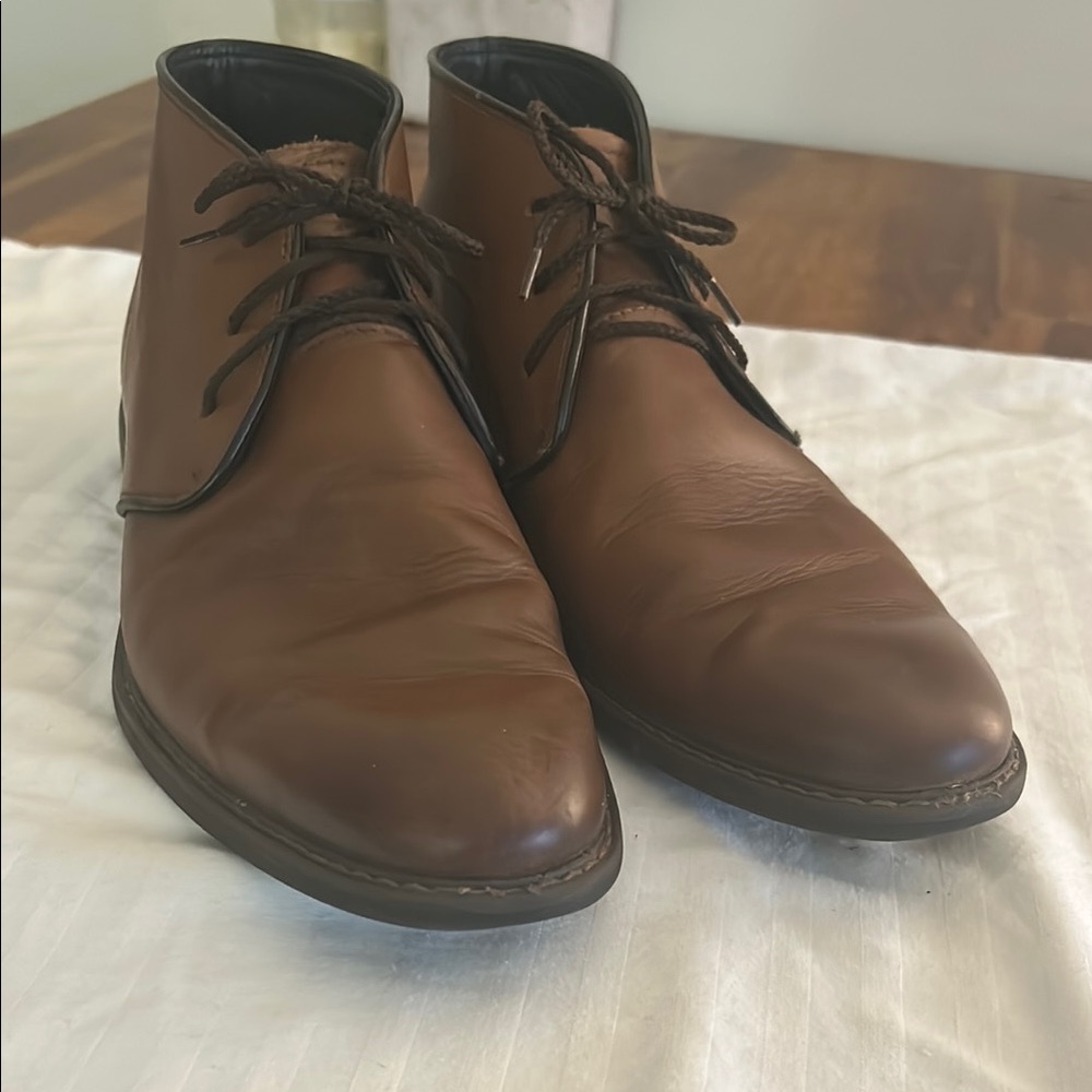 Nordstrom Brown Leather Chukka Ortholite Water Resistant Comfort Insole Leather